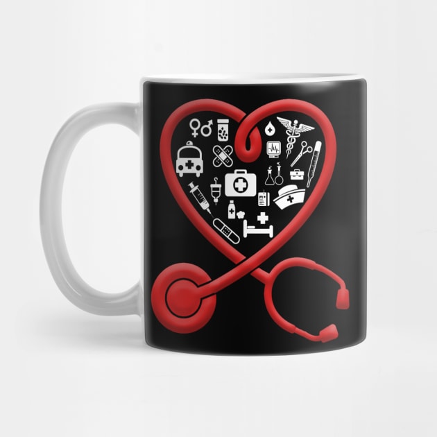 Nurse Valentine_s Day Heart Stethoscope by Danielsmfbb